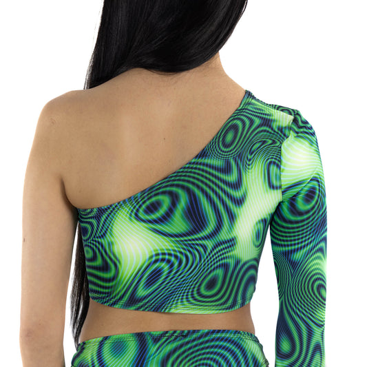 Vortex Bell Bottom Sleeve Crop Top