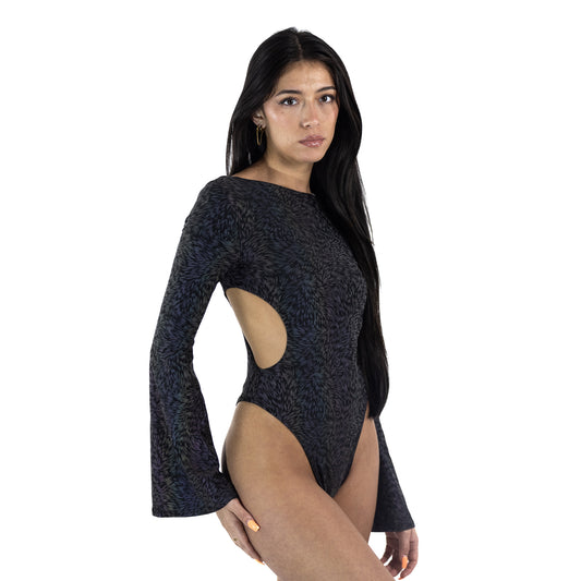 Furry Rainbow Reflective Aria Bell Sleeve Bodysuit