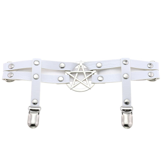 Studded Star Leather Garter