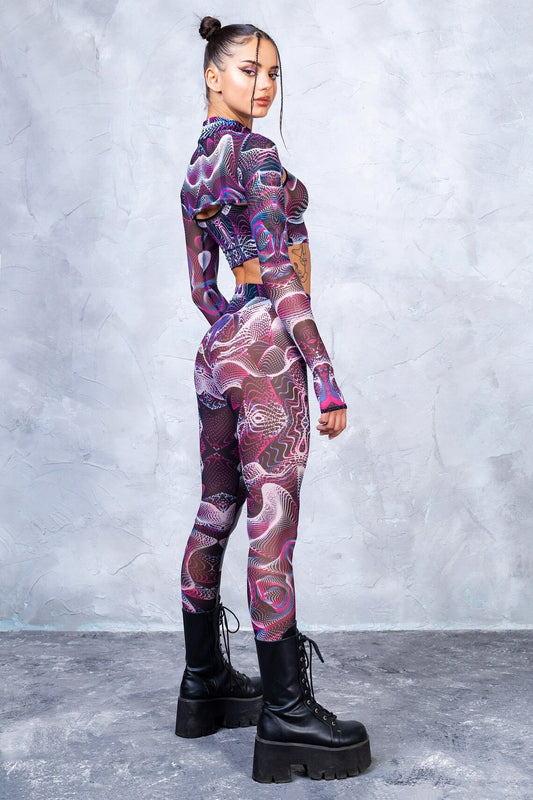 Badinka Vapor Trance Magenta Mesh Onesie Set