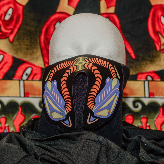 Black/Multi Rave Masks in light