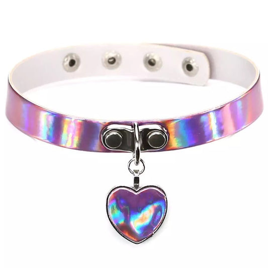 Metallic Choker w/ Heart Locket