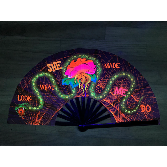 UV Glow view of this rave fan