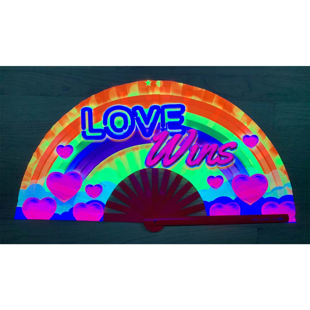 Love Wins rave fan with UV Glow