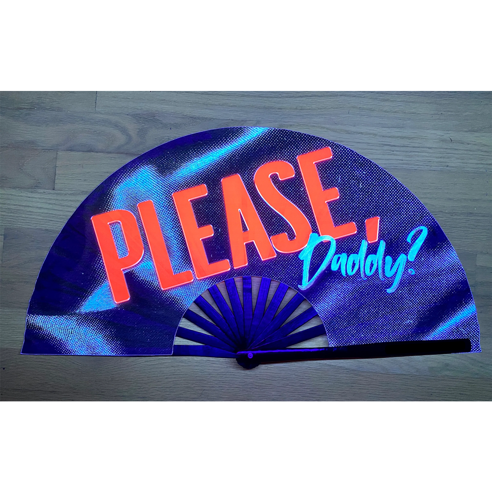 Please Daddy Rave fan with UV Glow