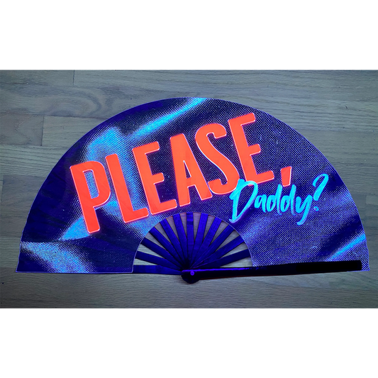 Please Daddy Rave fan with UV Glow