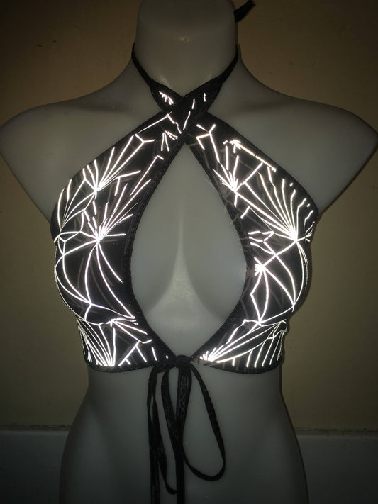 REFRACTION | REFLECTIVE | Lila Top, Women's Festival Top, Rave Top
