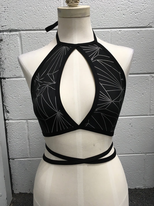 REFRACTION | REFLECTIVE | Keyhole Halter Top, Women's Festival Top, Rave Top