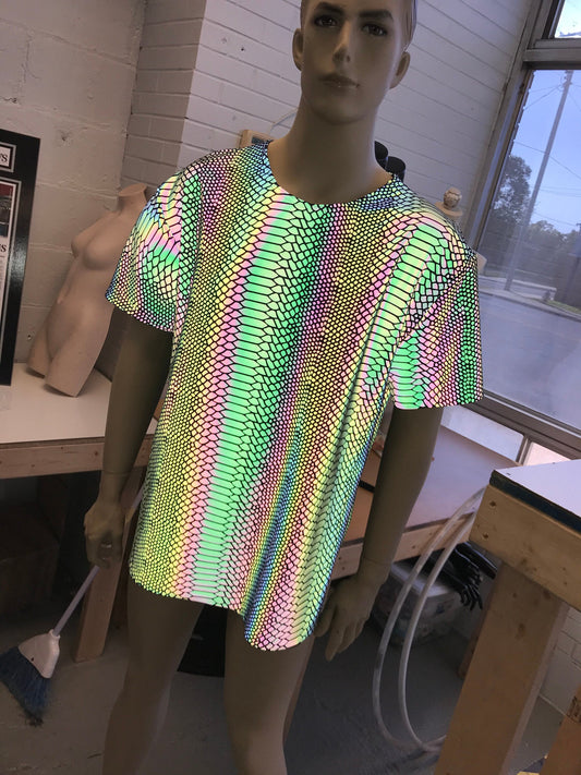 SLITHER | Reflective | Slim Fit Men's Rave T-shirt, Festival Shirt