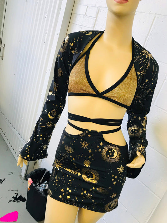 GLITTER GOLD | Triangle Top, Women's Festival Top, Rave Top