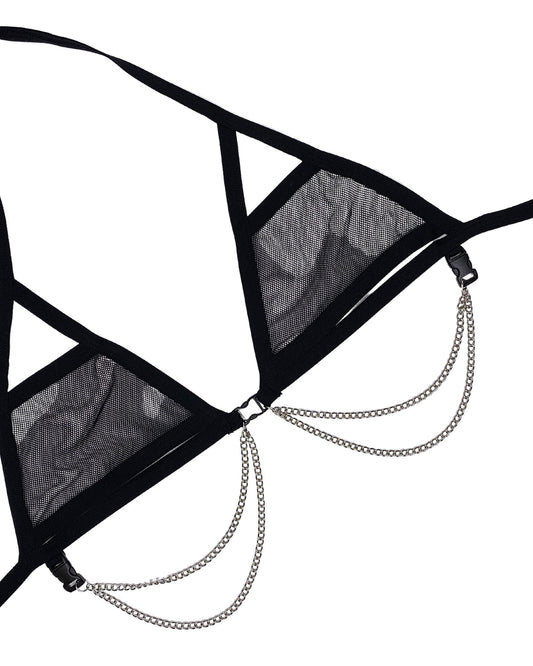 BLACK DARK STARR | Chain Cage Top, Festival Top, Rave Top with Chains