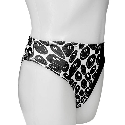 BLACK and WHITE | Split High Waisted High Cut Bottoms, Festival Bottoms, Rave Bottoms, Black Rave Outfit