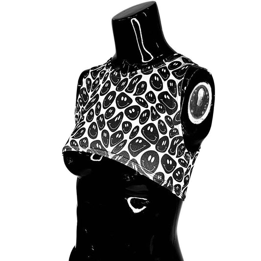 BLACK and WHITE | Underboob Sporty Crop Top, Women's Festival Top, Rave Top