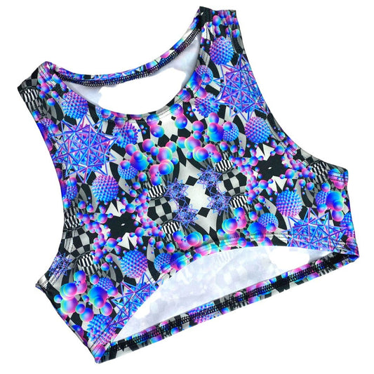 PORTAL PUZZLE | Underboob Sporty Crop Top, Women's Festival Top, Rave Top