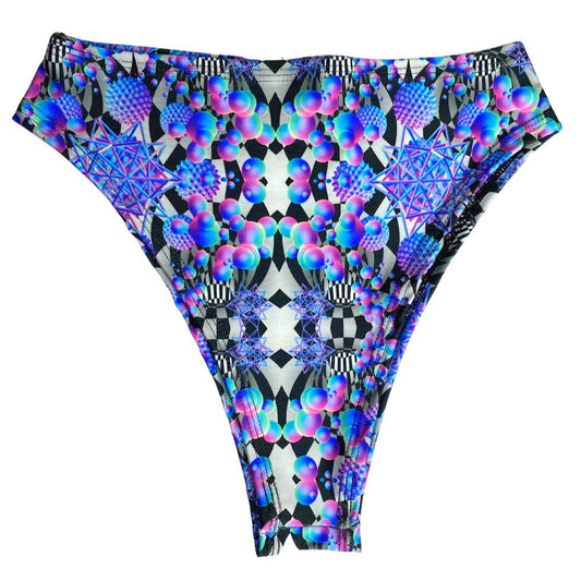 PORTAL PUZZLE | High Waisted High Cut Bottoms, Festival Bottoms, Rave Bottoms, Trippy Rave Outfit