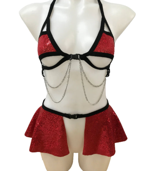 THE BADDIE | Chain Cage Top, Festival Top, Rave Top with Chains