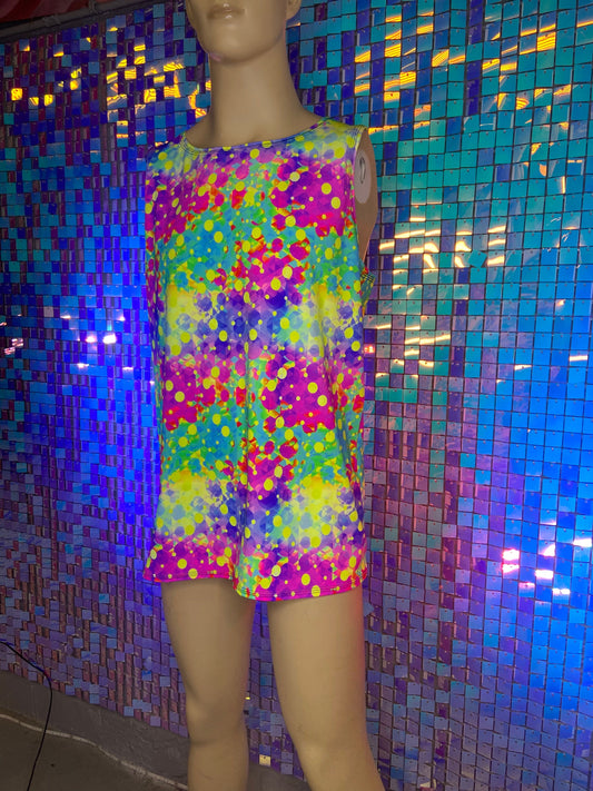 NEON BURST | Slim Fit Men's Rave Tank Top, Festival Shirt