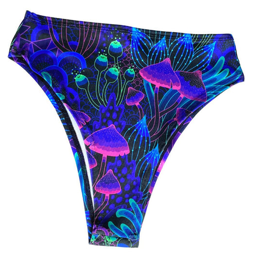 DAZED MUSHROOM | High Waisted High Cut Bottoms, Festival Bottoms, Rave Bottoms