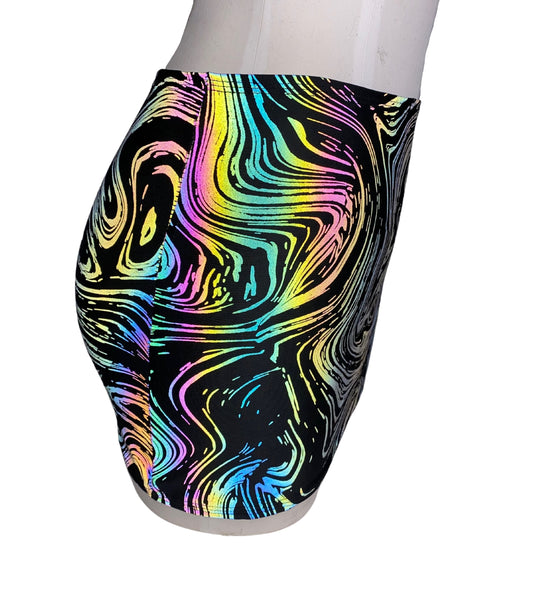 OIL SPILL | REFLECTIVE | Mini Bodycon Skirt, Rave Skirt, Festival Bottom