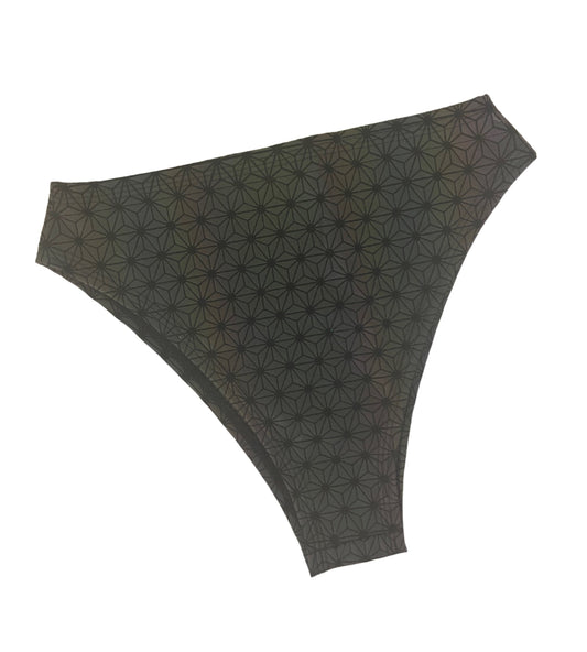 SACRED GEO | REFLECTIVE | High Waisted High Cut Bottoms