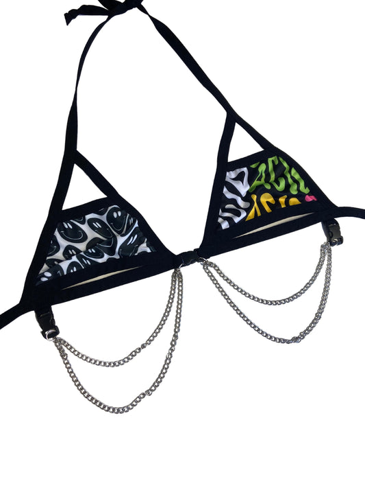 ACID | Split Chain Cage Top, Festival Top, Rave Top with Chains