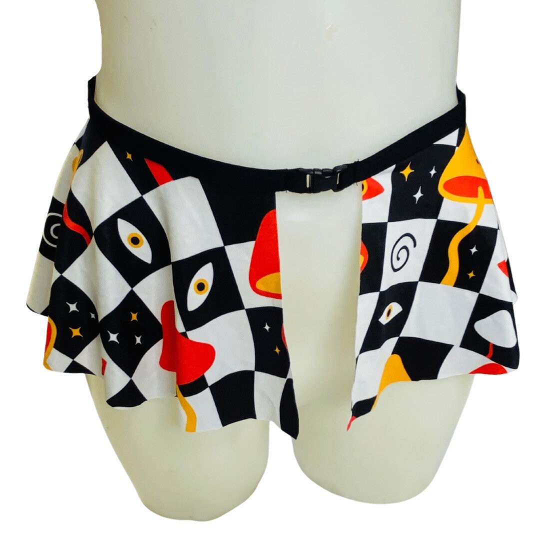 MIDNIGHT TRIP Ultra Mini Buckle Skirt, Rave Skirt, Festival