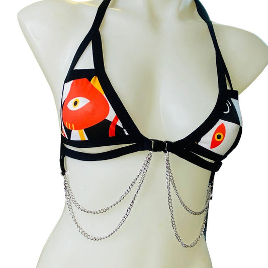 MIDNIGHT TRIP | Chain Cage Top, Festival Top, Rave Top with Chains