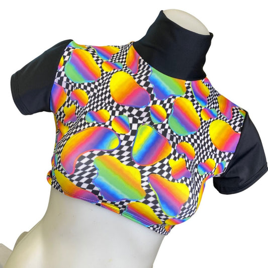 RETRO RAVE | Crop Turtle Neck, Women's Festival Top, Rave Top