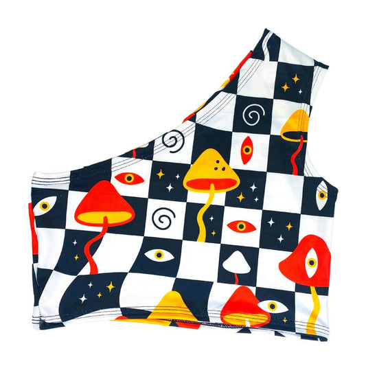 MIDNIGHT TRIP | One Shoulder Top, Women's Festival Top, Rave Top