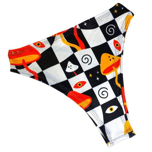 MIDNIGHT TRIP | High Waisted High Cut Bottoms, Festival Bottoms, Rave Bottoms, Black Rave Outfit