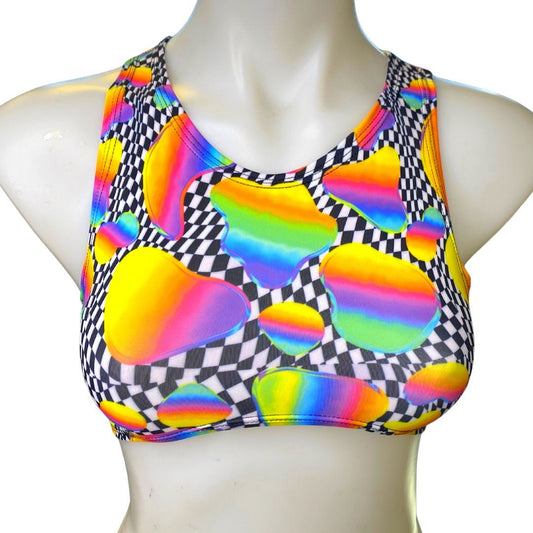 RETRO RAVE | Underboob Sporty Crop Top, Women's Festival Top, Rave Top