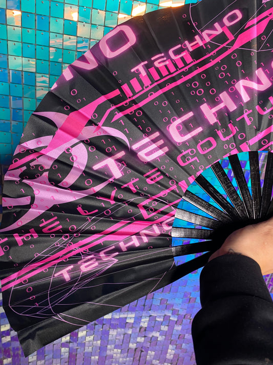 PINK TECHNO | Hand Fan, Rave Accessories, Festival Fan