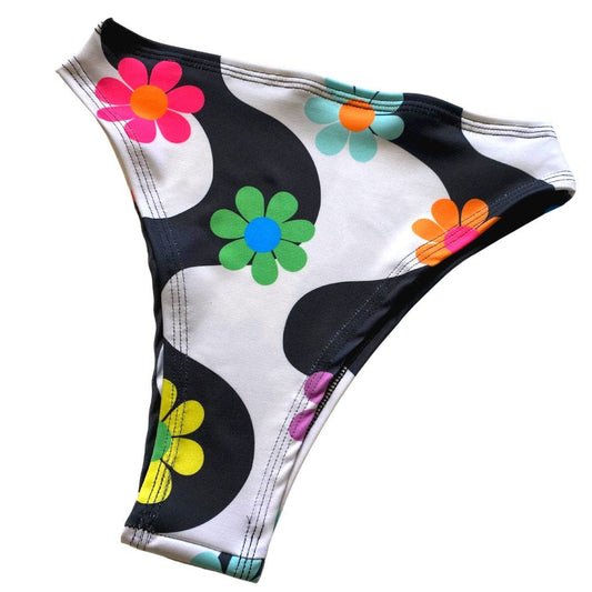 DAISY | High Waisted High Cut Bottoms, Festival Bottoms, Rave Bottoms, Black Rave Outfit
