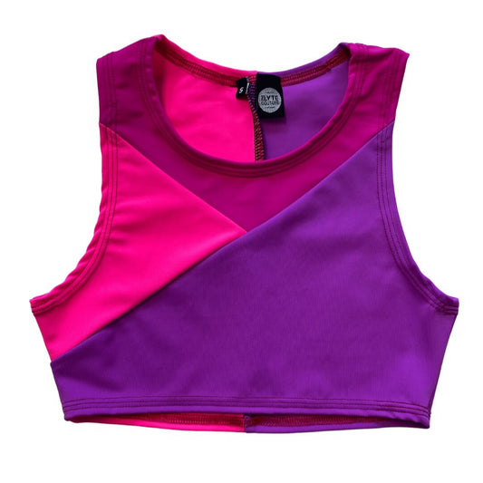 TRI COLOR| Pink | Ready To Ship | Limited Edition Sporty Crop Top, Women's Festival Top, Rave Top