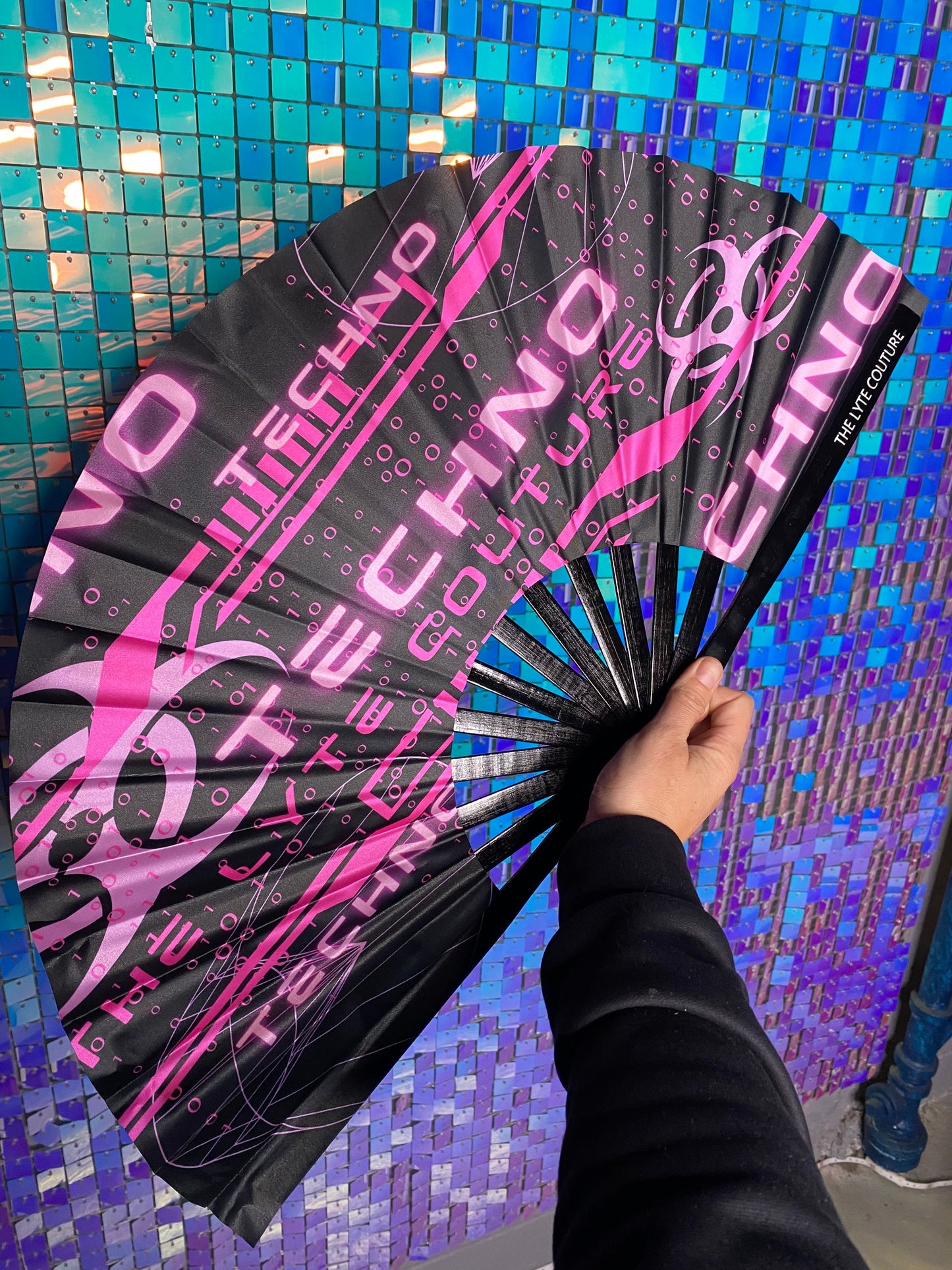PINK TECHNO | Hand Fan, Rave Accessories, Festival Fan