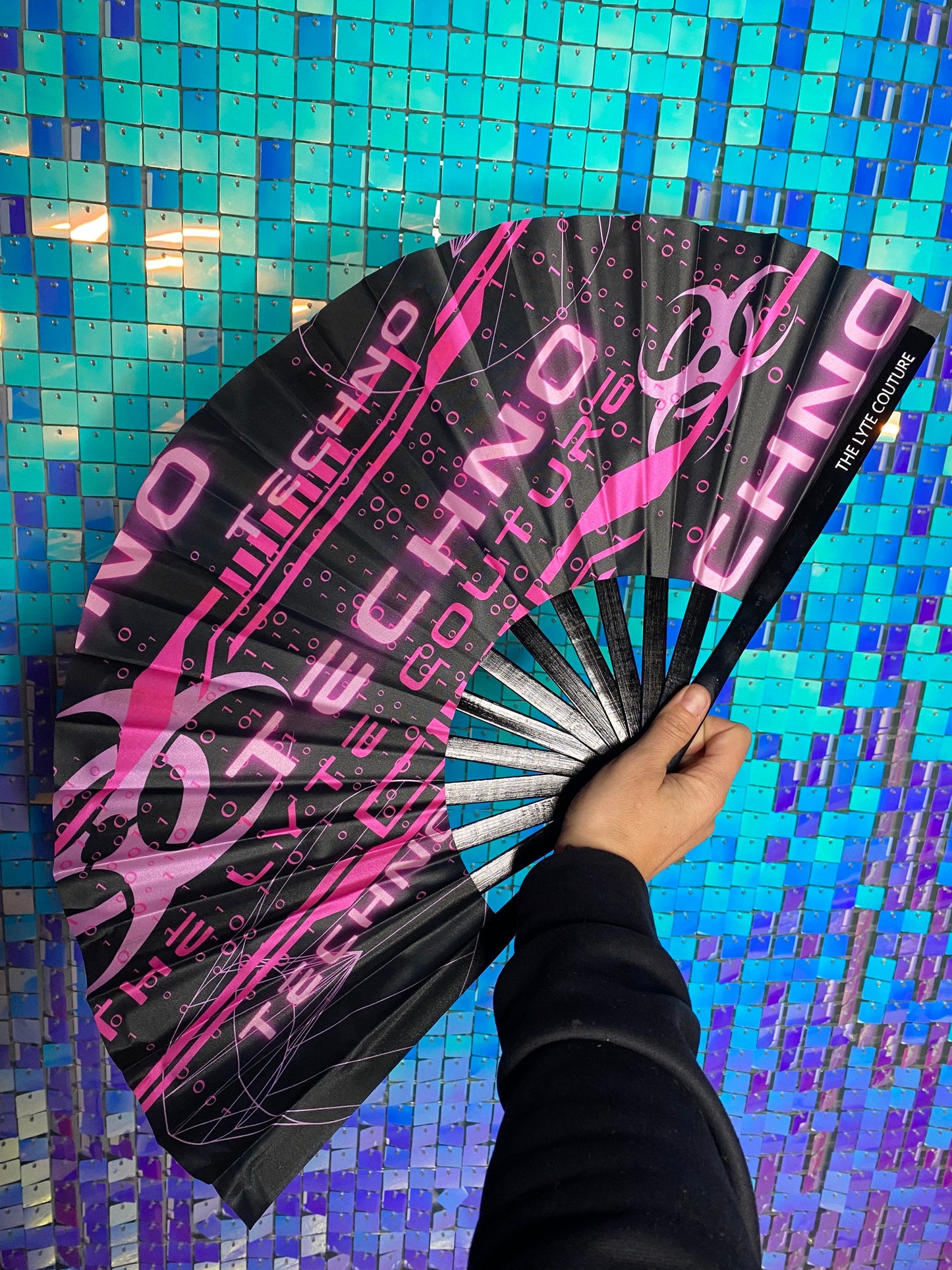 PINK TECHNO | Hand Fan, Rave Accessories, Festival Fan
