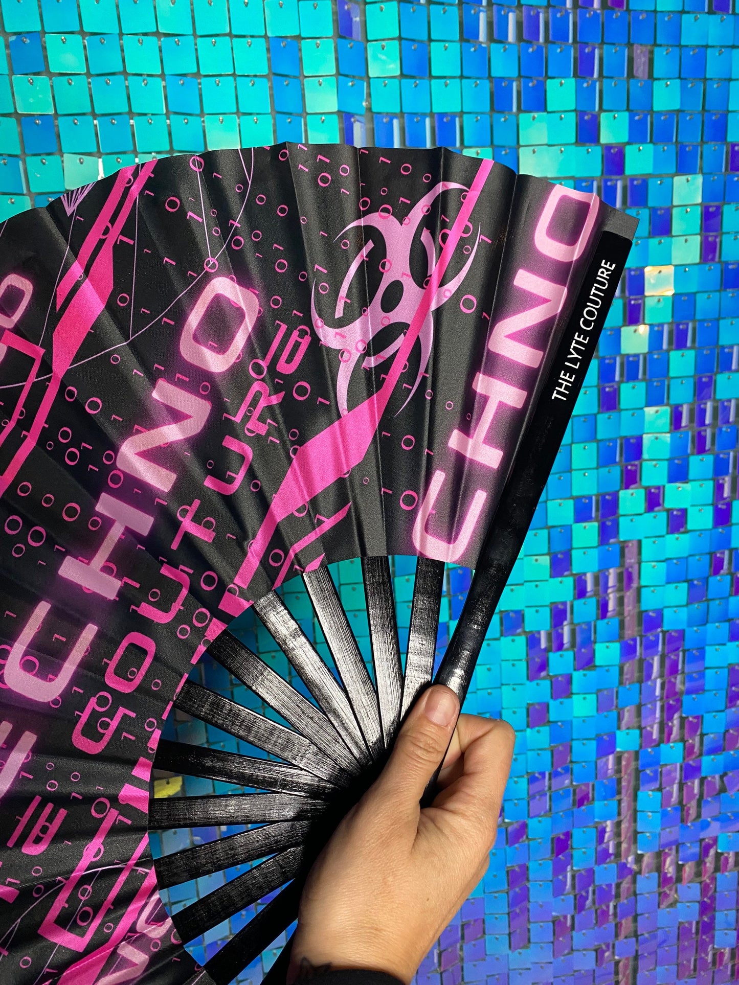 PINK TECHNO | Hand Fan, Rave Accessories, Festival Fan