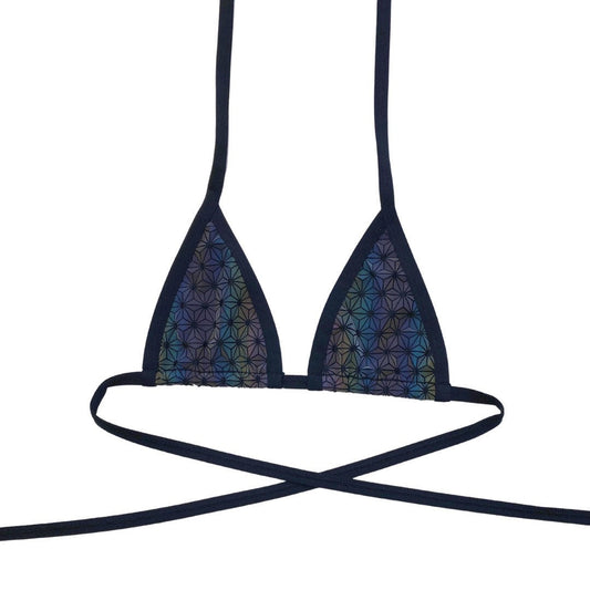 SACRED GEO | Reflective | Bikini Top, Women's Festival Top, Rave Top