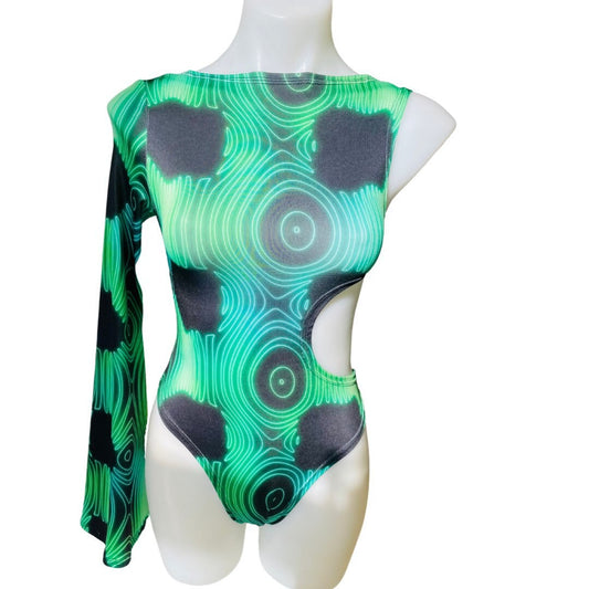 RADIUS | Aria Cut-Out One Shoulder Bell Sleeve Bodysuit