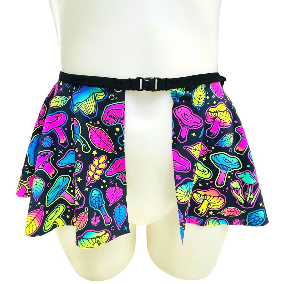 ELECTRIC MUSHROOM Ultra Mini Buckle Skirt, Rave Skirt, Festival