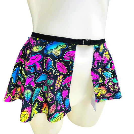 ELECTRIC MUSHROOM | Ultra Mini Buckle Skirt, Rave Skirt, Festival Bottom