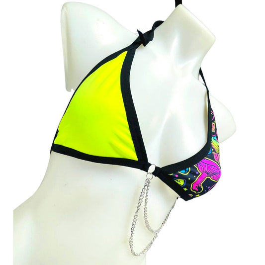 ELECTRIC MUSHROOM | Chain Triangle Top, Festival Top, Rave Top with Chains