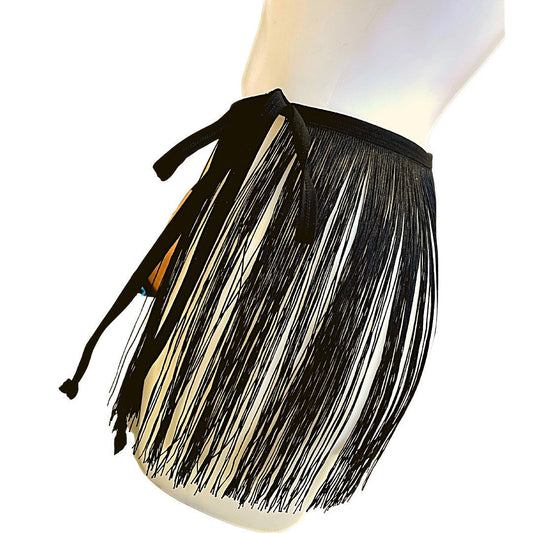 FRINGE Tie SKIRT | Black Fringe Side Tie Skirt, Rave Skirt, Festival Bottom