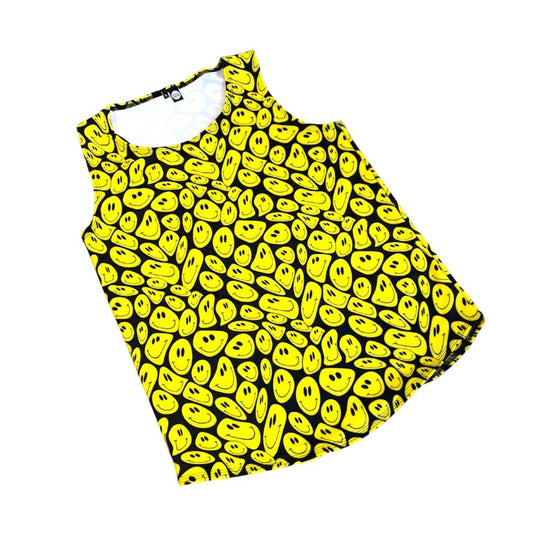 YELLOW Happy | Slim Fit Men's Rave Tank Top, Festival Shirt