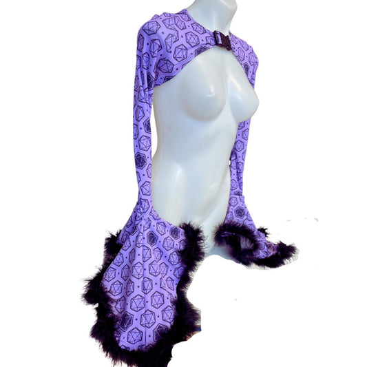 ICOSAHEDRON | Cascade Bell Sleeve with Fluff Buckle Top, Women's Festival Top, Rave Top