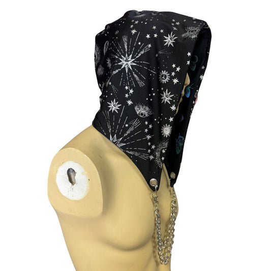 REFLECTIVE HOOD | Reflective Butterfly/ Moon and Stars | Reversible Hood With Chain