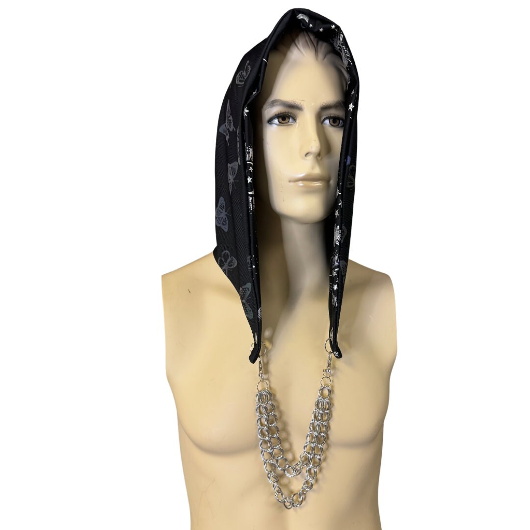 REFLECTIVE HOOD | Reflective Butterfly/ Moon and Stars | Reversible Hood With Chain
