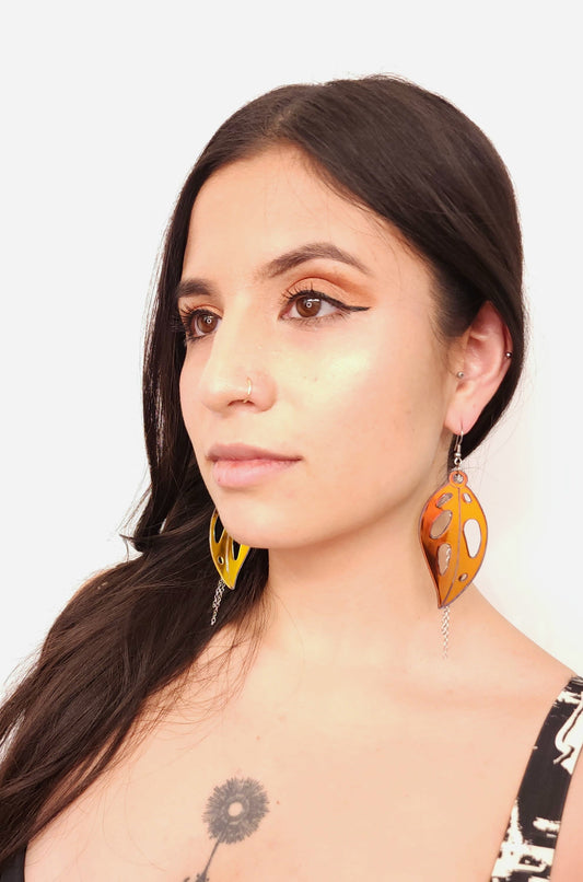 Acrylics Leaf Drop Earrings | Women's Leaf Earrings | Lumen Alchemy