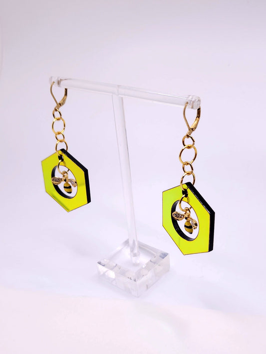 Hexagon Shaped Drop Earrings | Simple Earrings | Lumen Alchemy