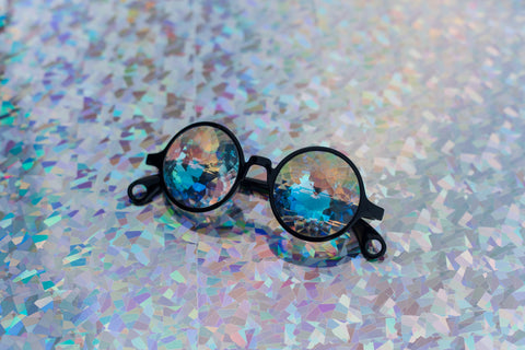 Trippy glasses for raves including these kaleidoscope glasses